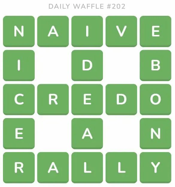 Daily Waffle Game 202 Answer - August 11th 2022