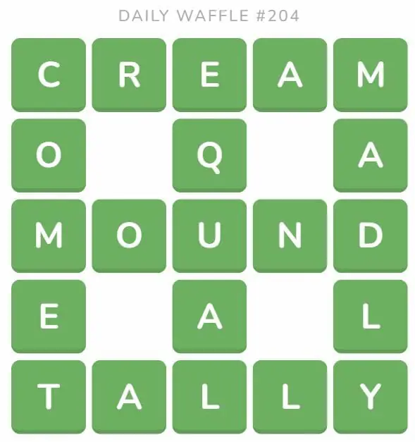 Daily Waffle Game 204 Answer - August 13th 2022