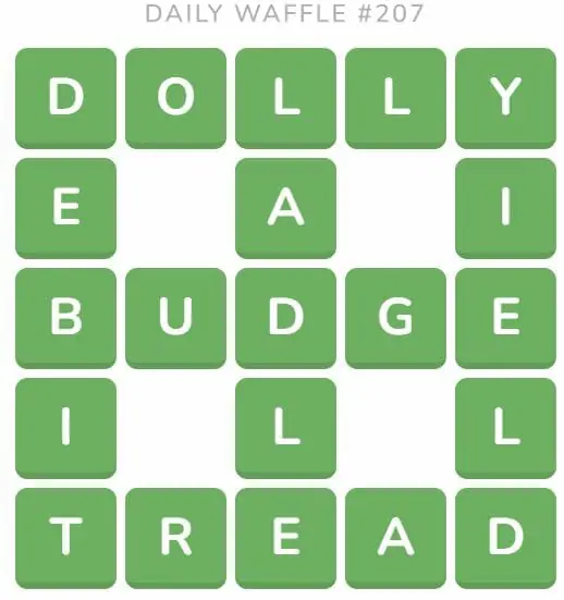 Daily Waffle Game 207 Answer - August 16th 2022