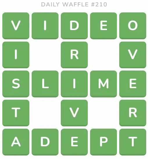 Daily Waffle Game 210 Answer - August 19th 2022