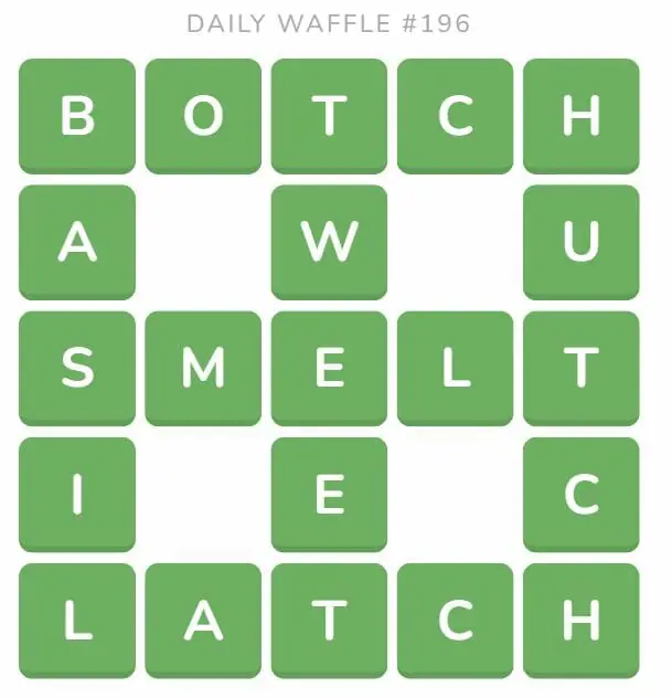 Daily Waffle Game Answer - August 5th 2022
