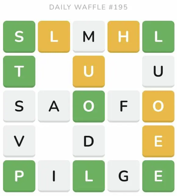 Daily Waffle Game Puzzle - August 4th 2022