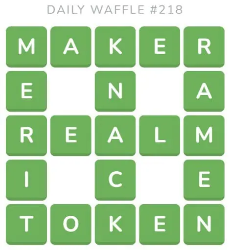 Daily Waffle Puzzle 218 Answer - 27th August 2022