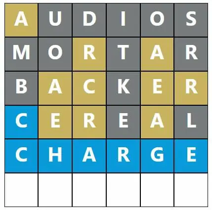 Daily Word Hurdle #396 Afternoon Answer - 4th August 2022