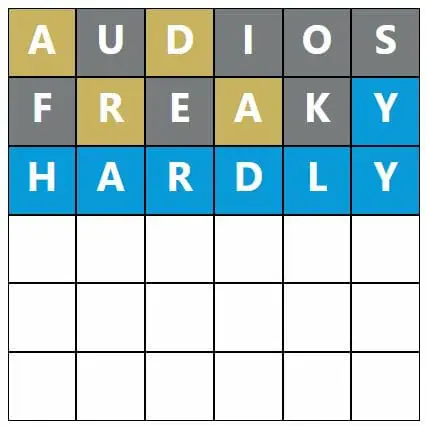 Daily Word Hurdle #434 Afternoon Answer - 23rd August 2022