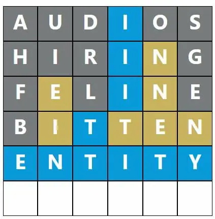 Daily Word Hurdle #440 Afternoon Answer - 26th August 2022