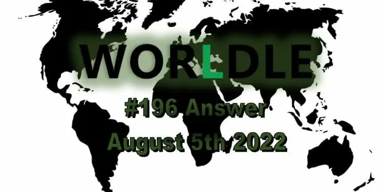 Daily Worldle 196 - August 5th 2022