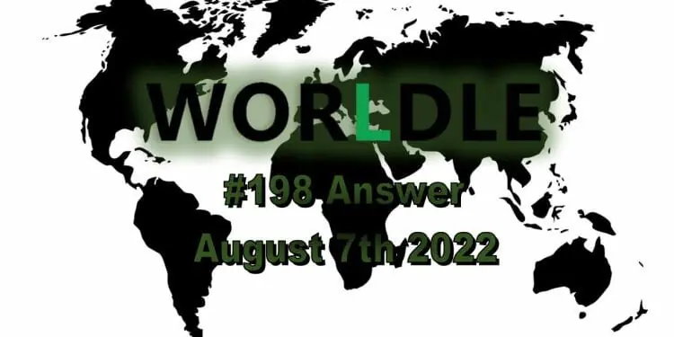 Daily Worldle 198 - August 7th 2022
