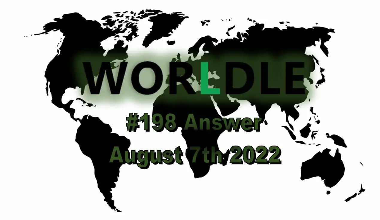 Daily Worldle 198 - August 7th 2022