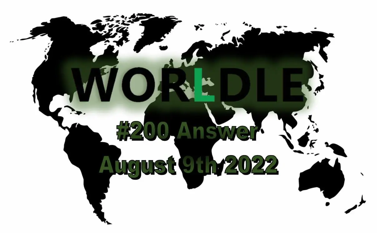Daily Worldle 200 - August 9th 2022