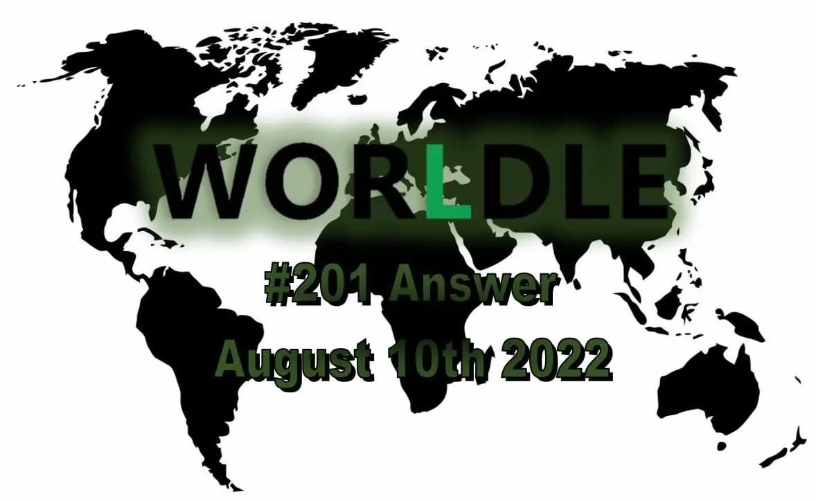 Daily Worldle 201 - August 10th 2022