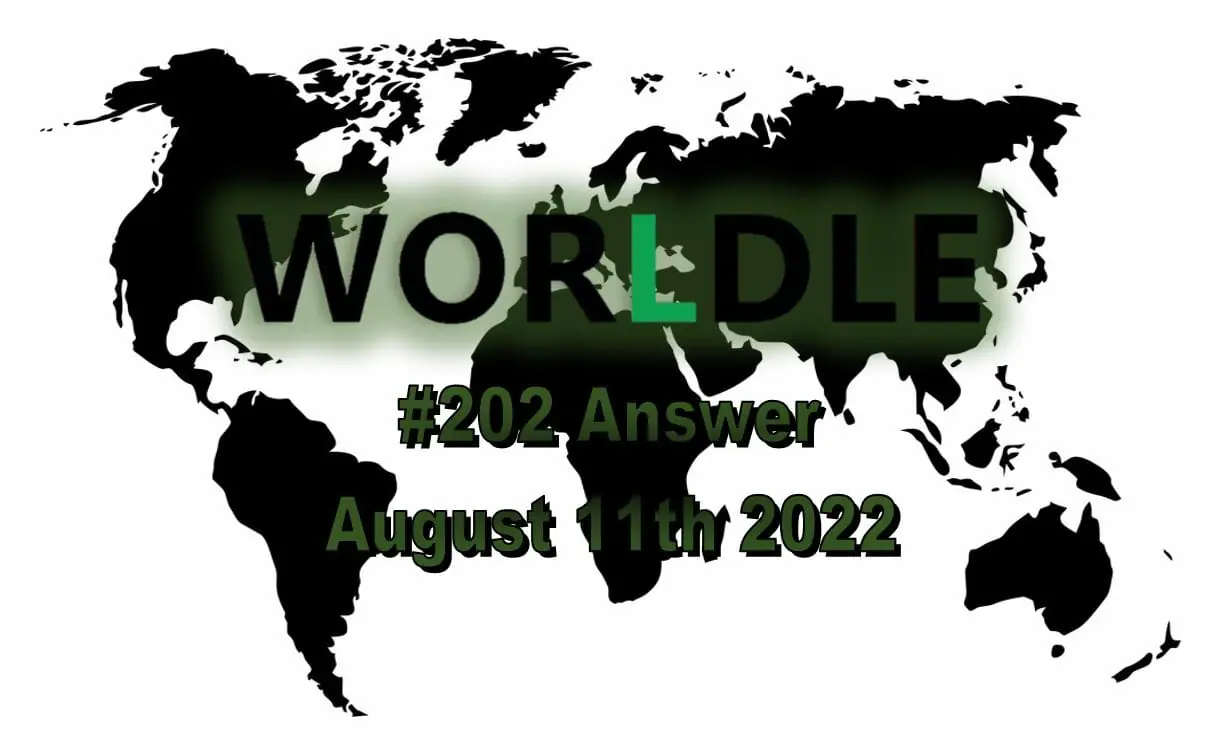 Daily Worldle 202 - August 11th 2022