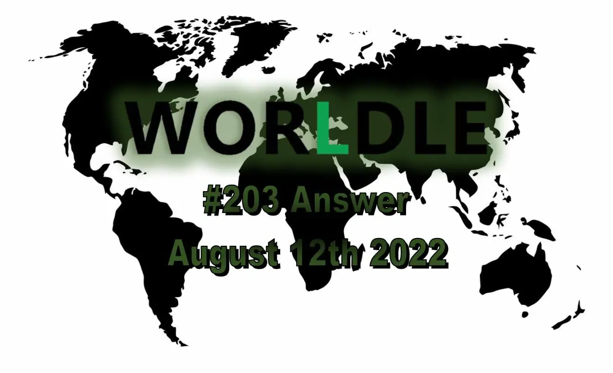 Daily Worldle 203 - August 12th 2022