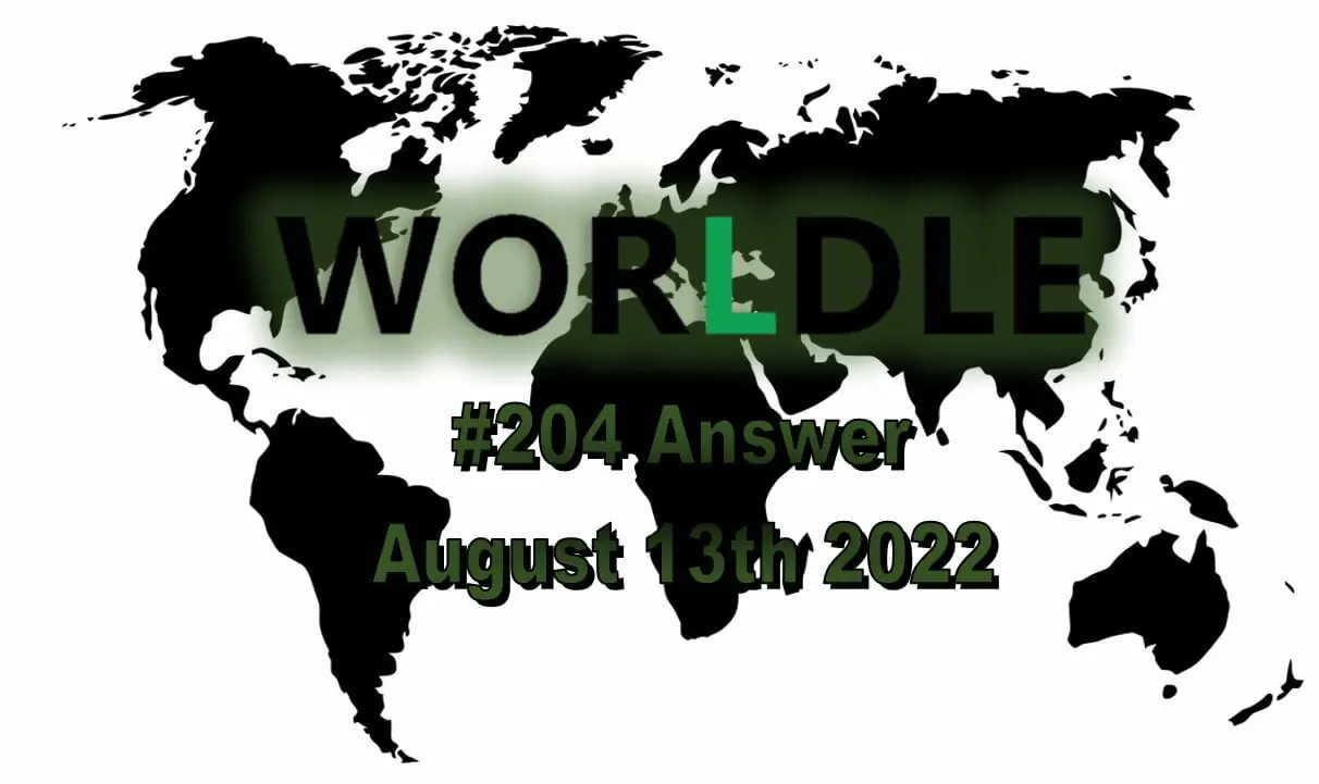 Daily Worldle 204 - August 13th 2022
