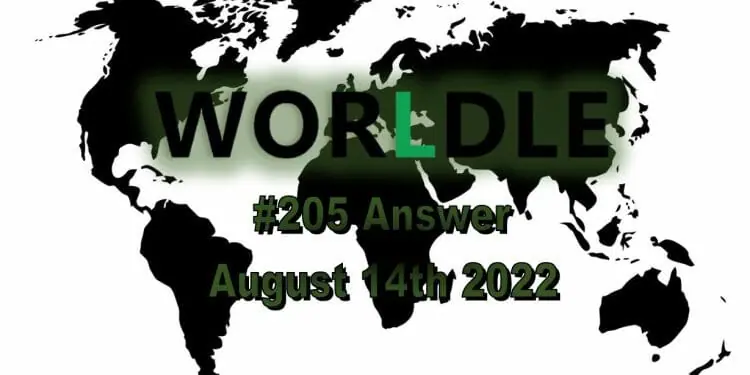 Daily Worldle 205 - August 14th 2022
