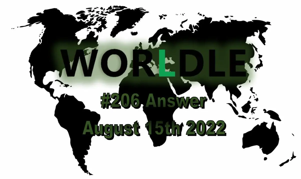 Daily Worldle 206 - August 15th 2022