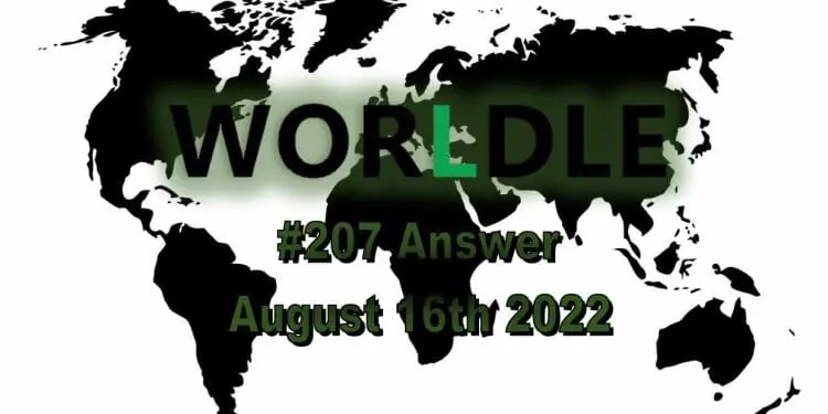 Daily Worldle 207 - August 16th 2022