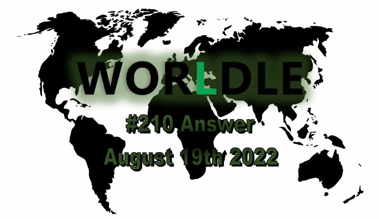 Daily Worldle 209 - August 19th 2022