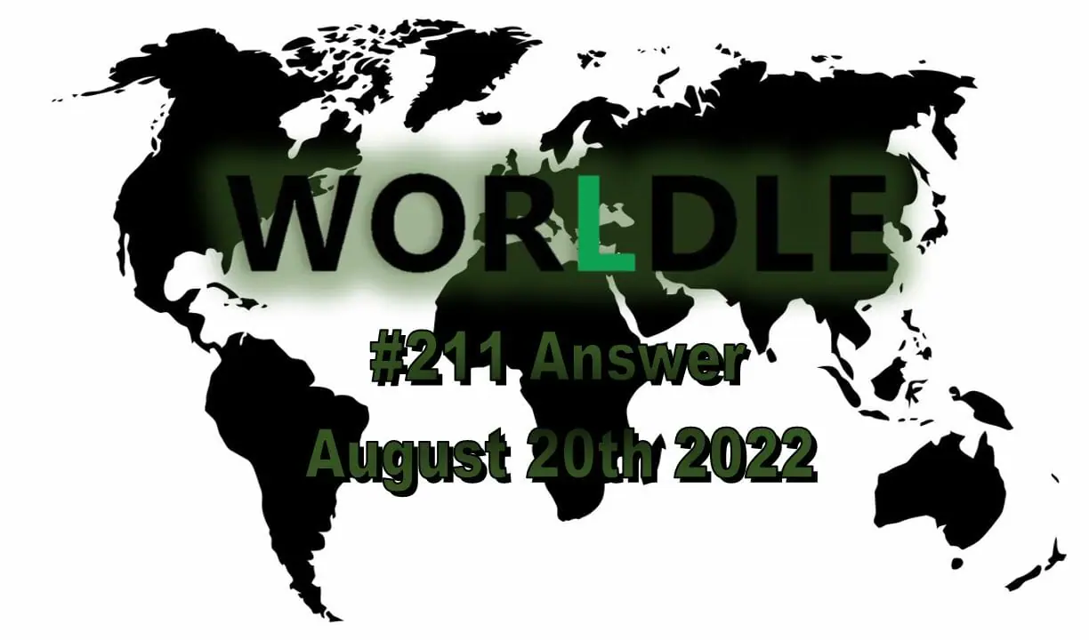 Daily Worldle 211 - August 20th 2022