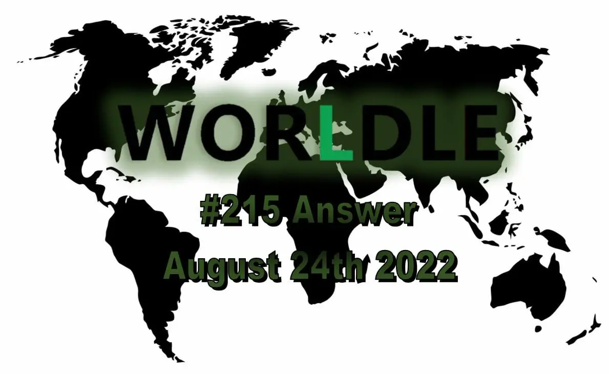 Daily Worldle 215 - August 24th 2022