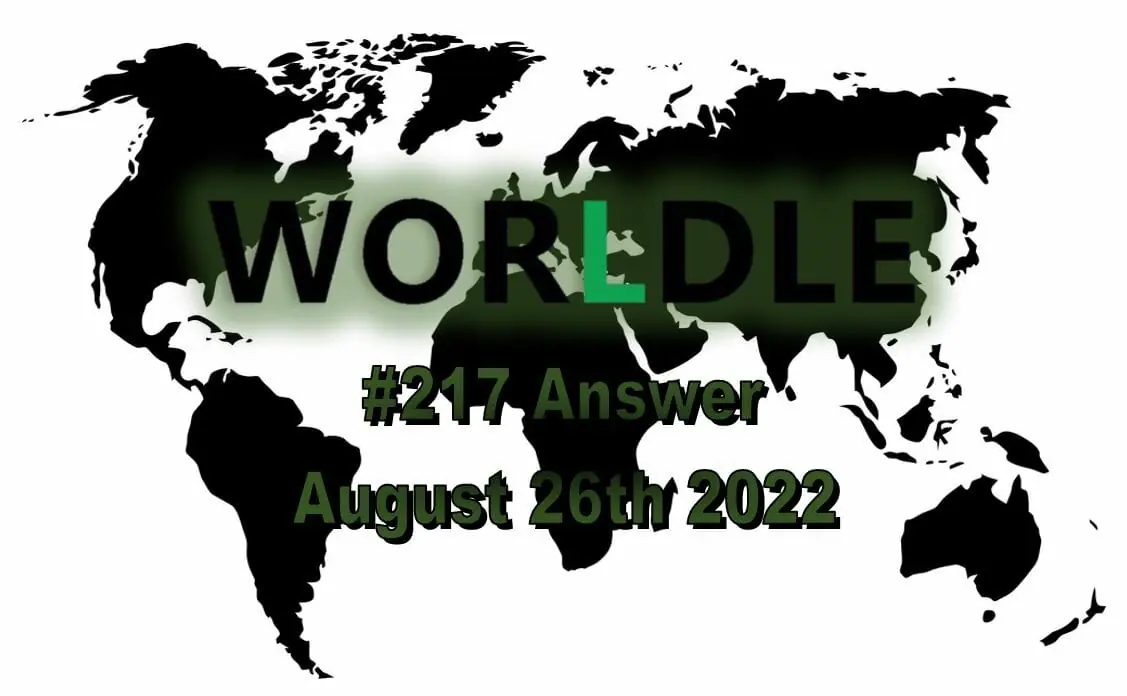 Daily Worldle 217 - August 26th 2022