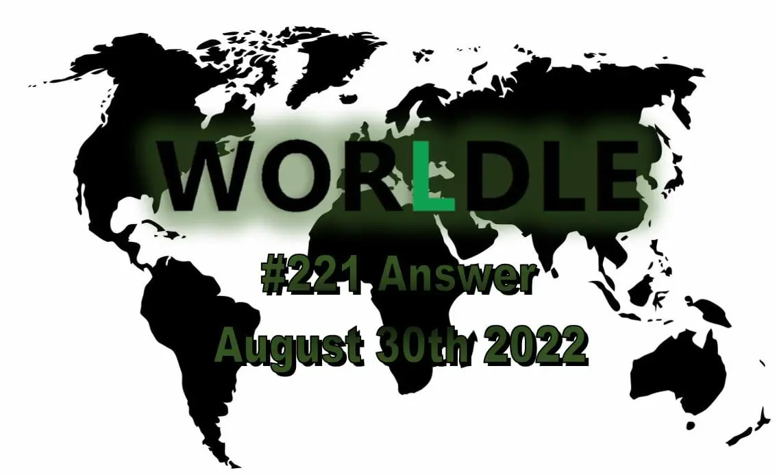 Daily Worldle 221 - August 30th 2022