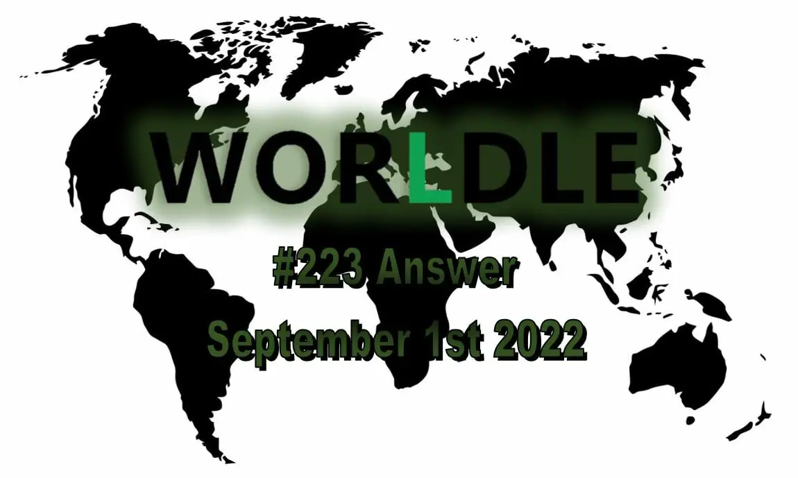 Daily Worldle 223 - September 1st 2022