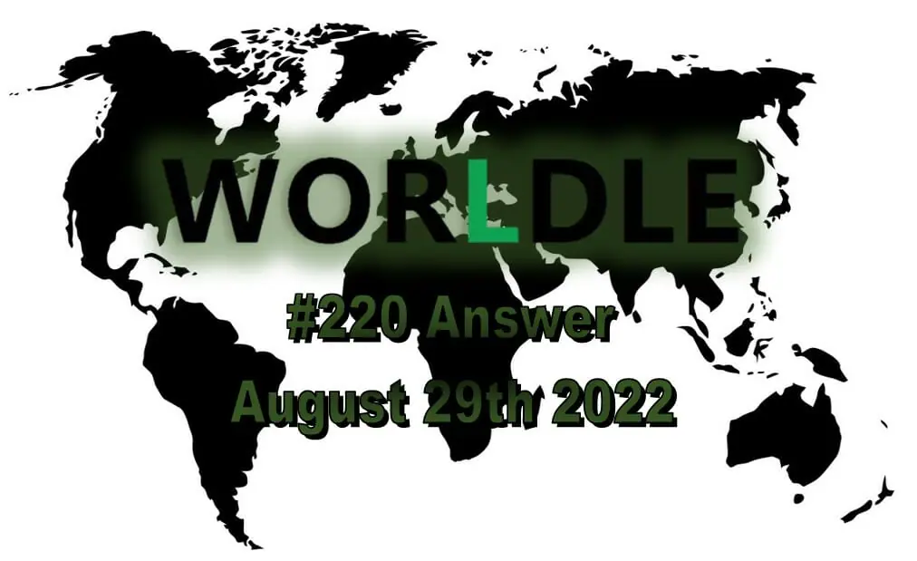 Daily Worldle - 29th August 2022