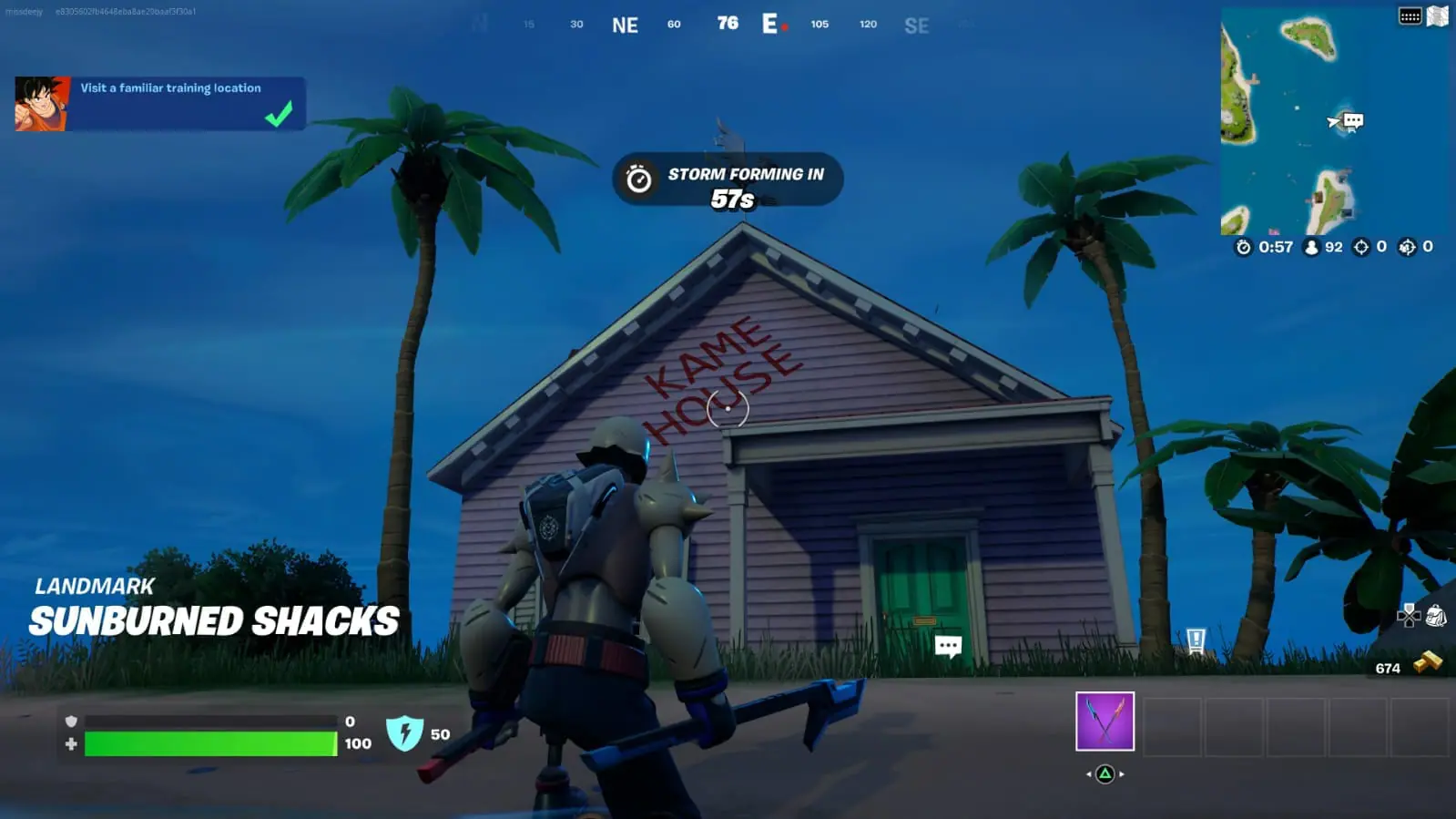 Fortnite Familiar Training Location - Kame House