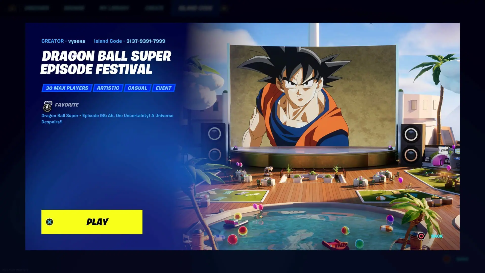 Fortnite x Dragon Ball Z Creative Map