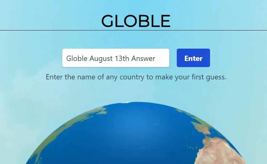 Globle Answer August 13th 2022