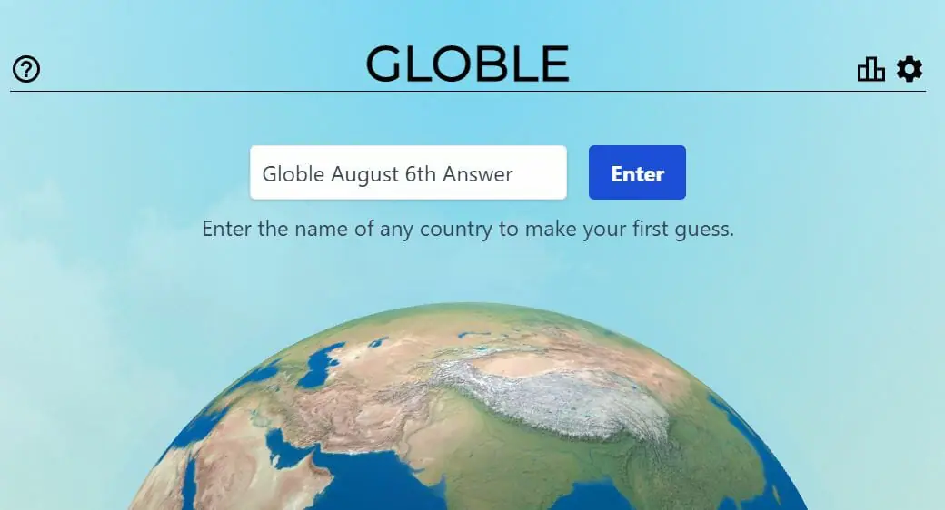 Globle Answer August 6th 2022 Today