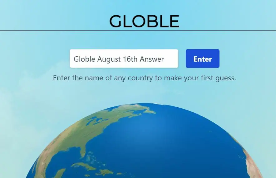 Globle August 16 Answer 2022 Country Hints