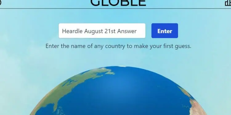 Globle August 21st 2022 Answer Today