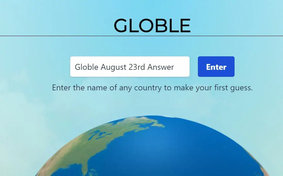 Globle August 23rd 2022 Answer