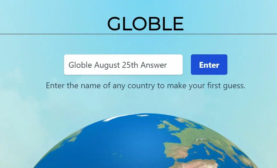 Globle August 25th Answer Today