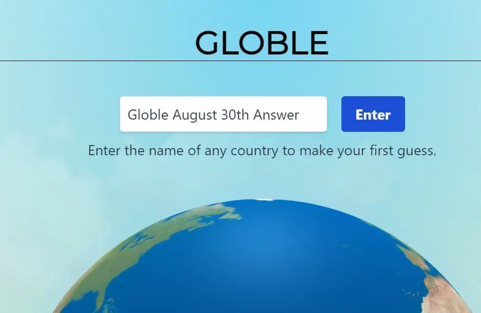 Globle August 30th Answer Today