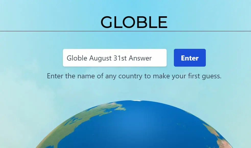 Globle August 31st Answer Today Hints