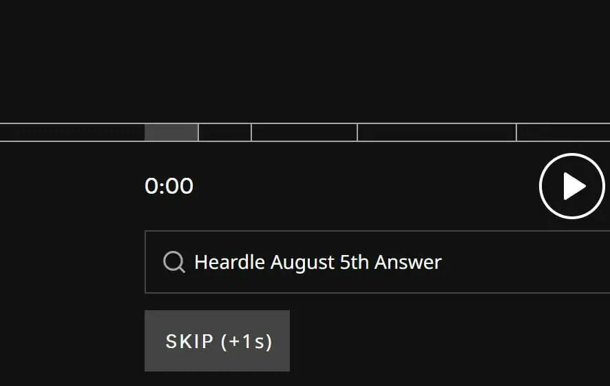 Heardle Answer August 5th 2022 Today