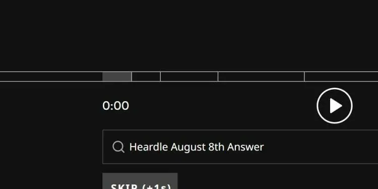 Heardle Answer August 8th 2022
