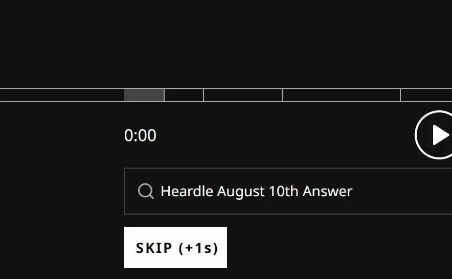 Heardle August 10th Answer Today Hints 167