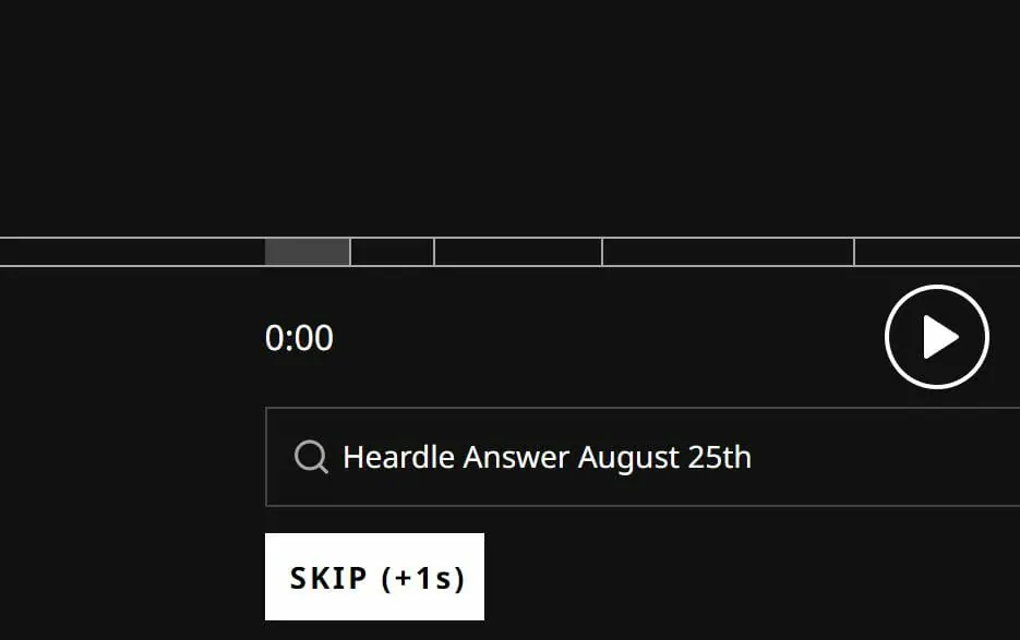 Heardle August 25th Answer Today