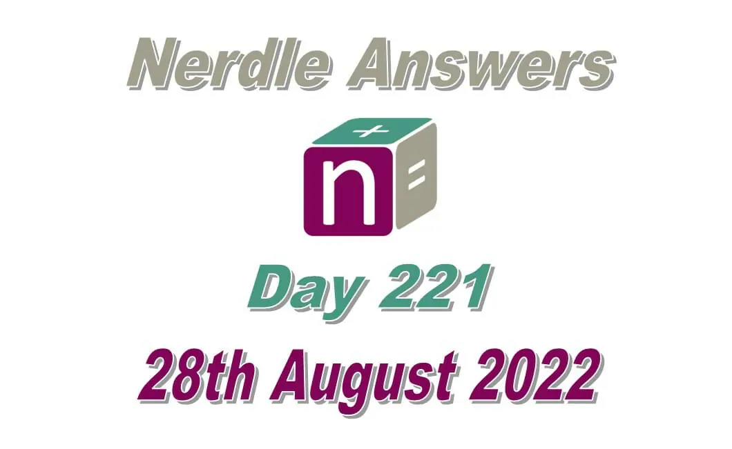 Nerdle 221 - 28th August 2022