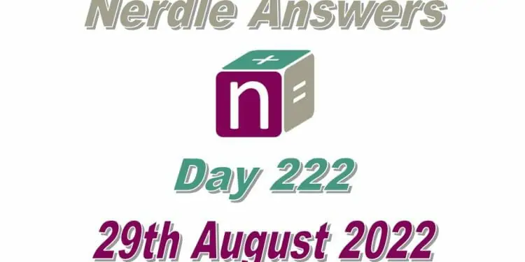 Nerdle 222 - 29th August 2022