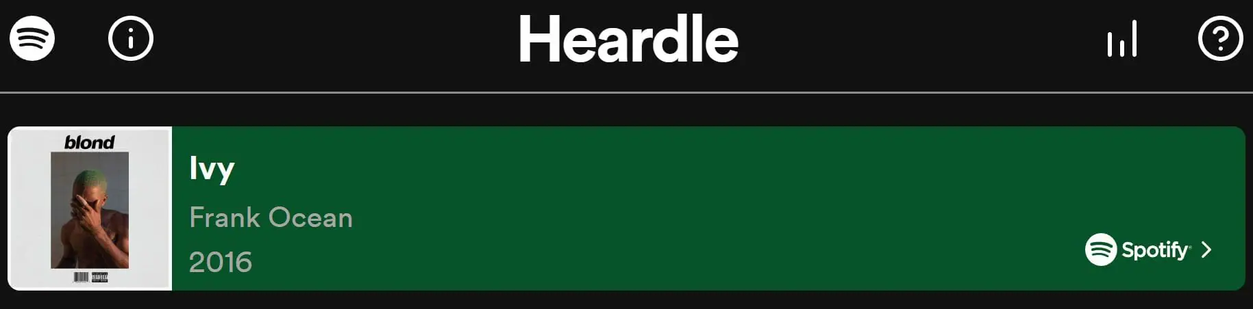 Daily Heardle Answer - 16th September 2022