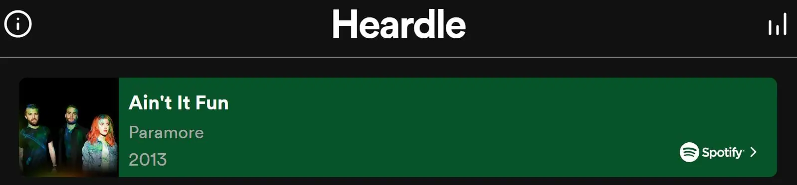 Daily Heardle Answer - 29th September 2022