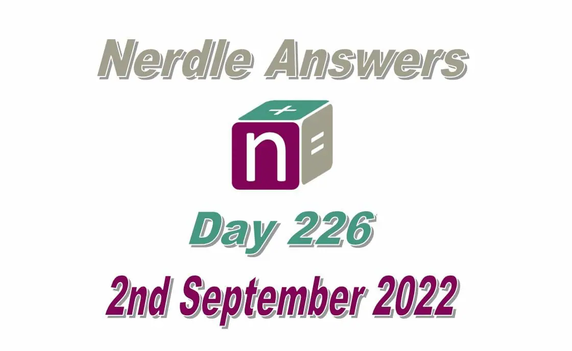 Daily Nerdle 226 Answers - September 2nd, 2022