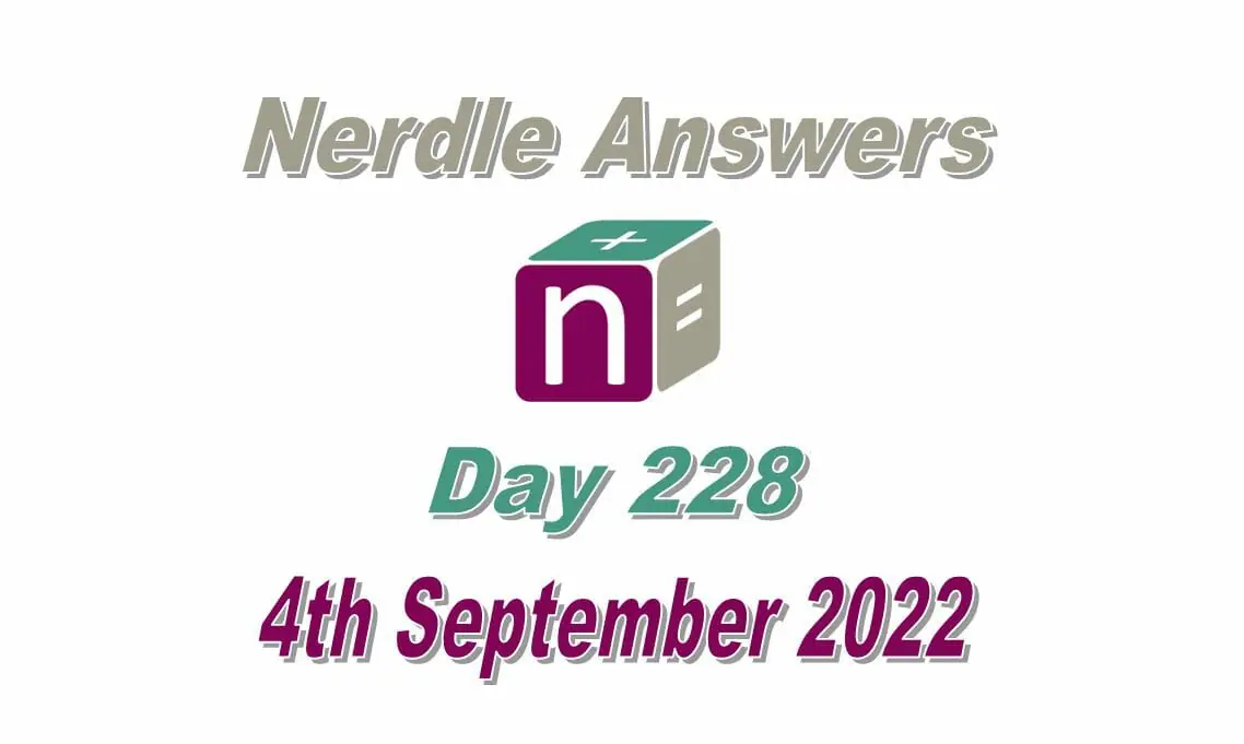 Daily Nerdle 228 Answers - September 4th, 2022