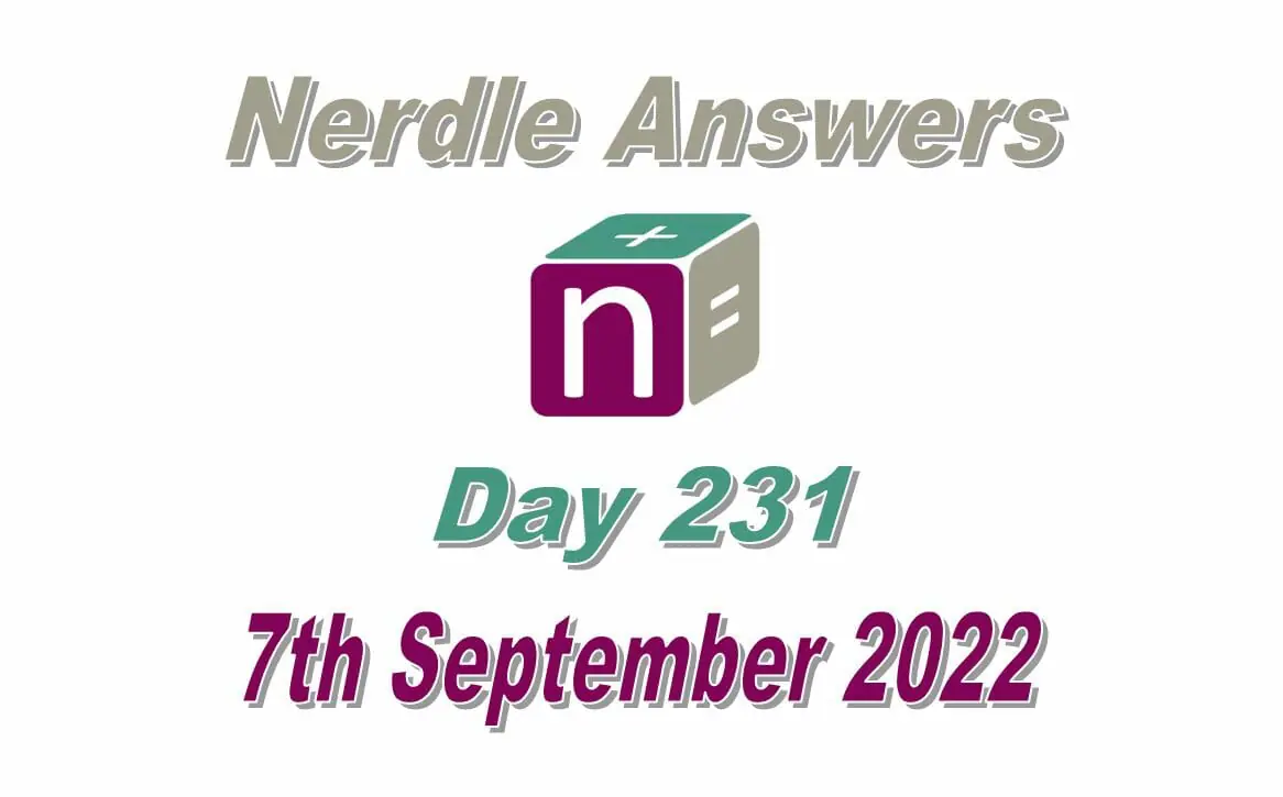Daily Nerdle 231 Answers - September 7th, 2022