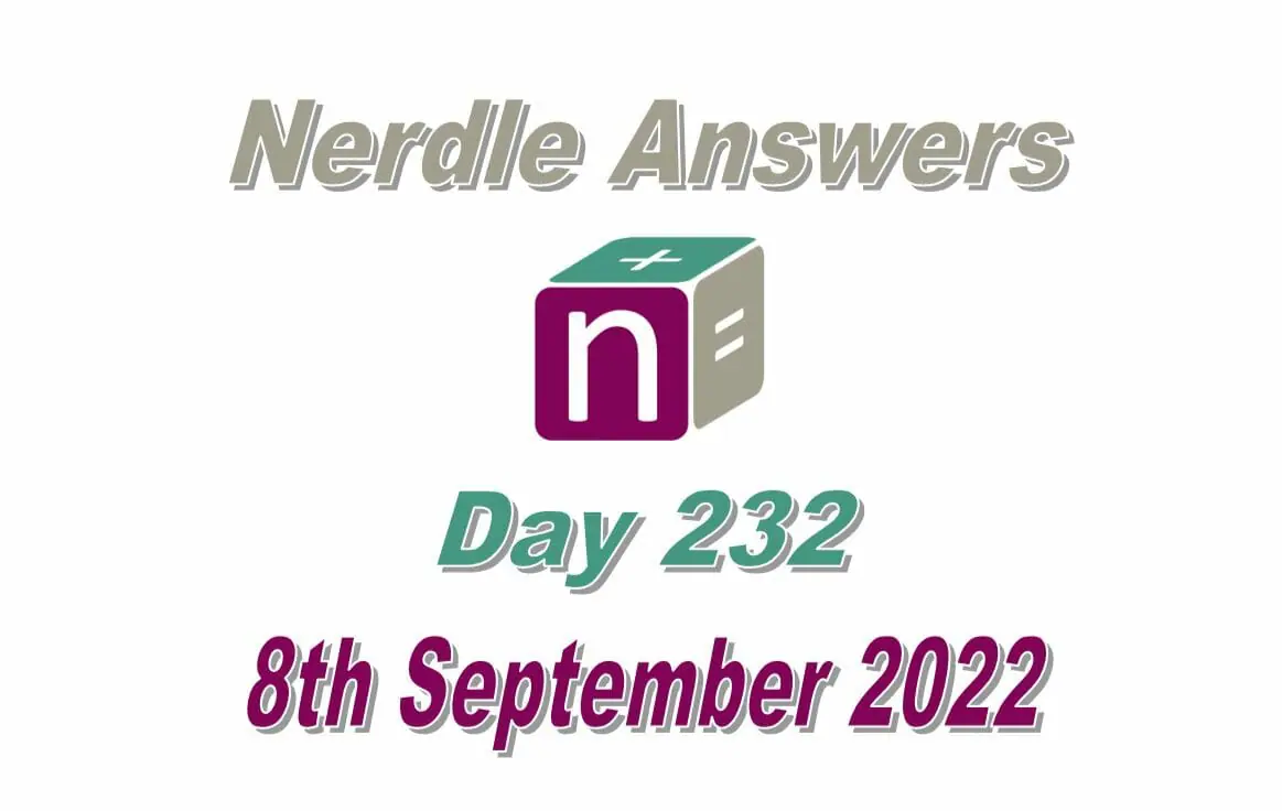 Daily Nerdle 232 Answers - September 8th, 2022